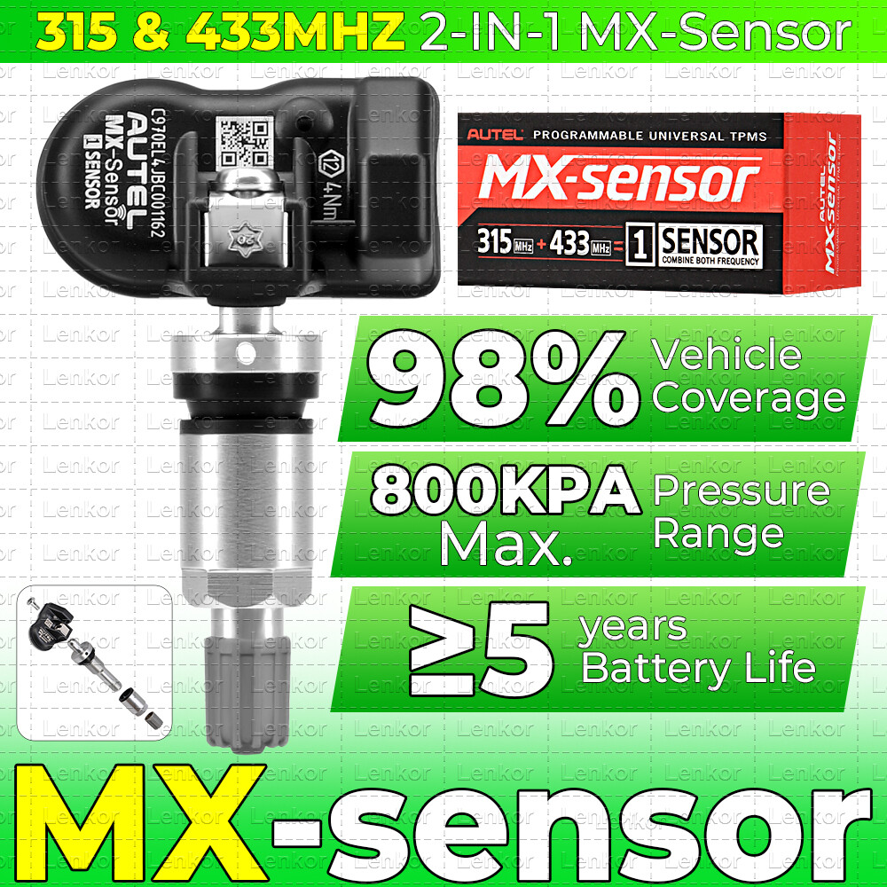 Autel MX-Sensor 315MHz & 433MHz Programmable TPMS Universal Tire Pressure Sensor