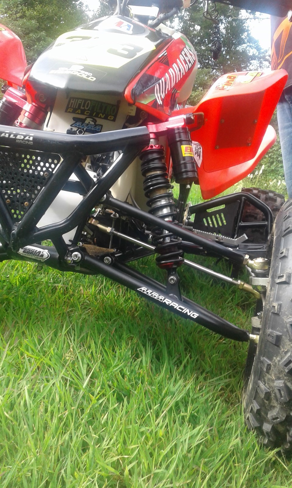 TRX 450R A Arms +2.5 +1 Chromoly Fully Adjustable Armat by Alba Racing