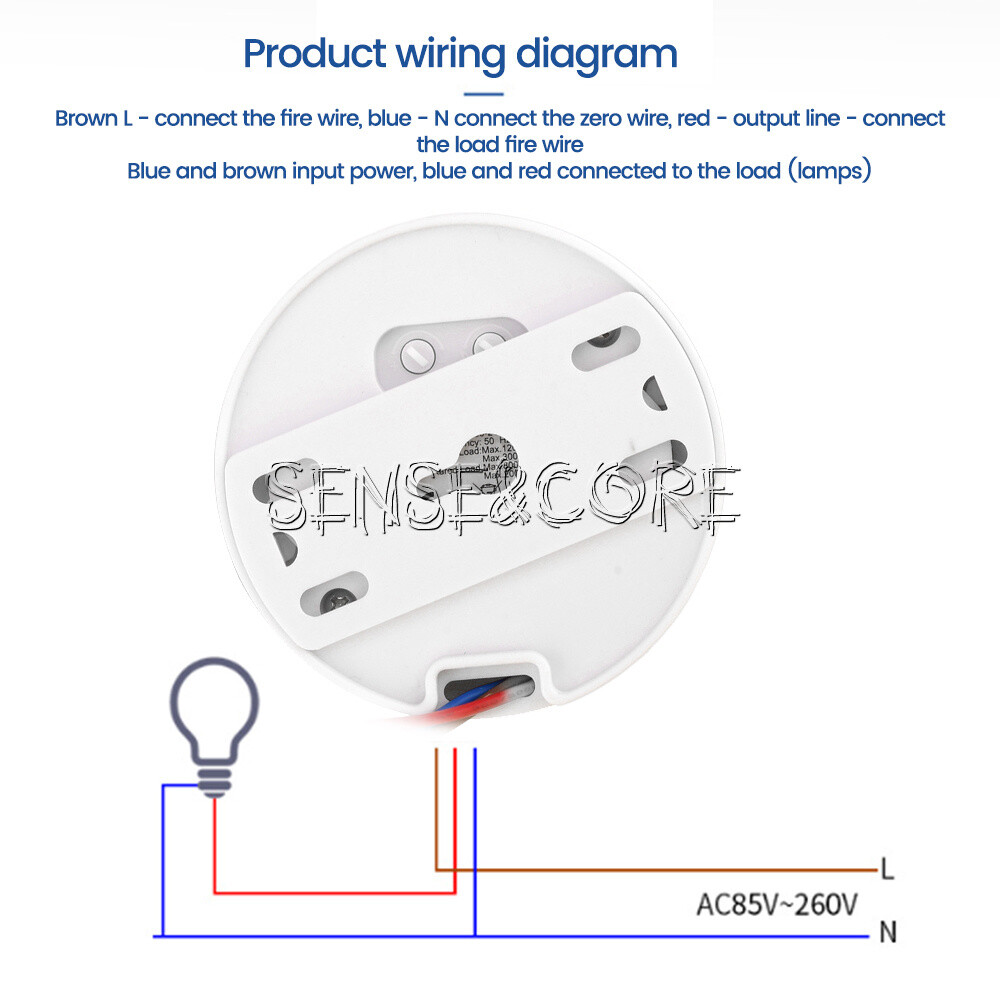 AC85-265V Infrared PIR Motion Induction Sensor Switch For LED Ceiling Light-
