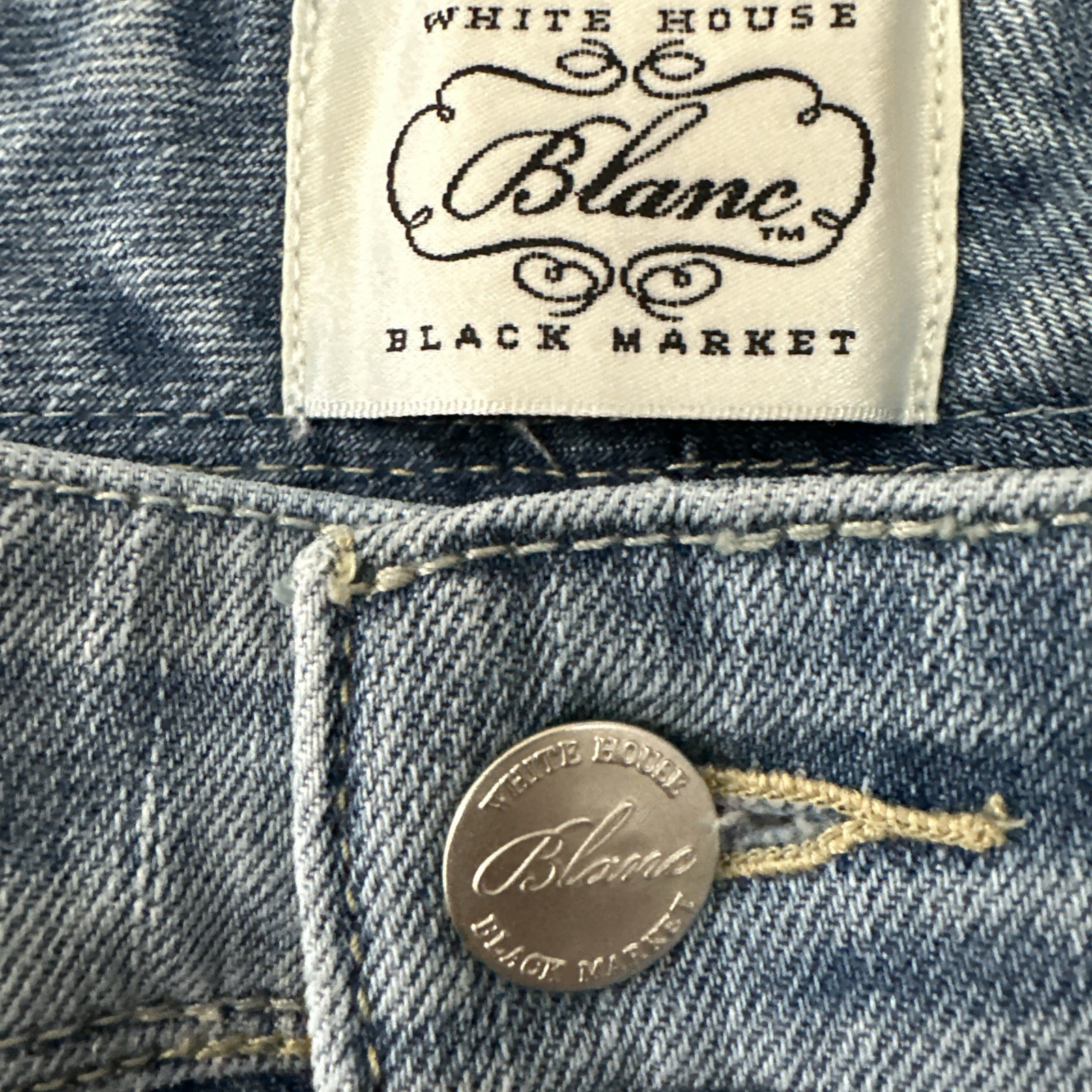 White House Black Market Jeans Blue Beaded Size 12