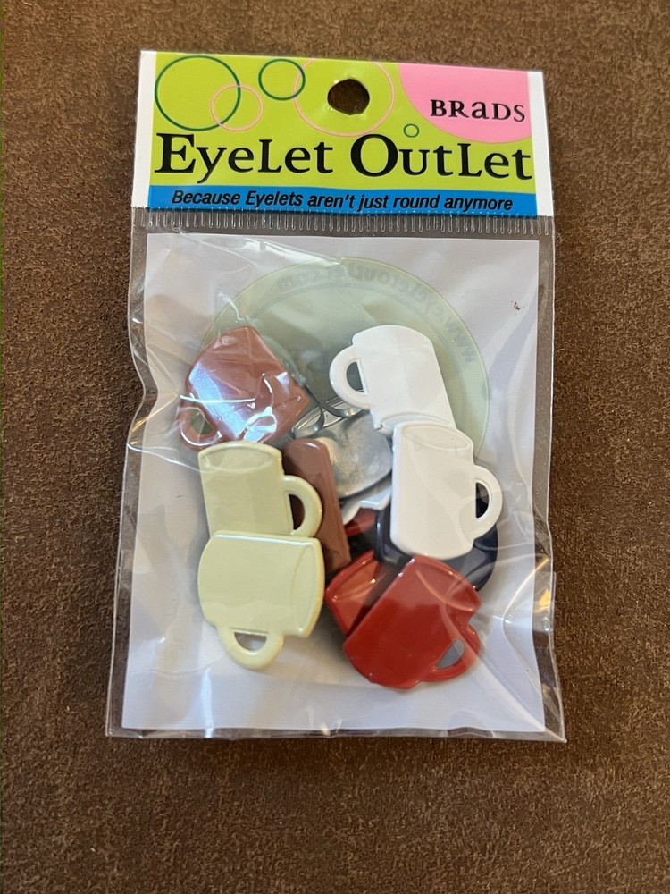 Eyelet Outlet Shape Brads 12/Pkg Coffee Mugs Kitchen Brads