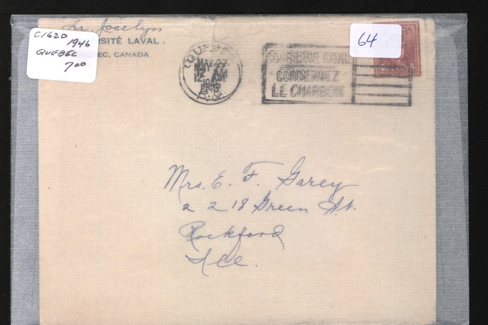 1946 QUEBEC SLOGAN CANCEL C1620 ex ELDON GODFREY #64