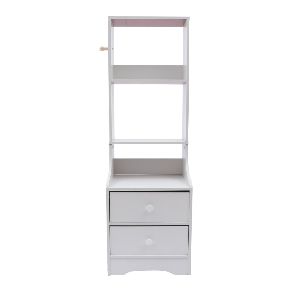 Modern Nightstand w/ Drawers Narrow Side Table Bedside Table with Storage Shelf