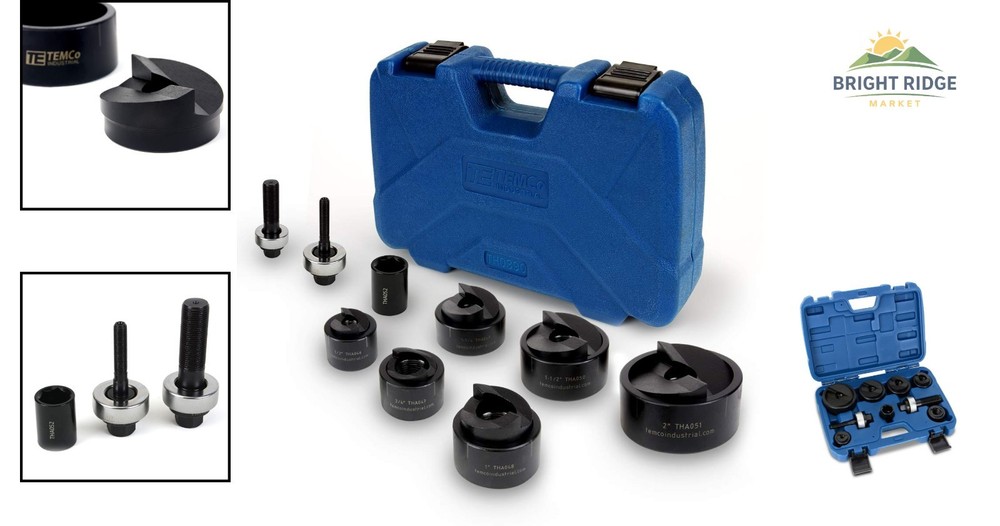 Electrical Conduit Punch Kit with Multiple Sizes and Organized Storage Case