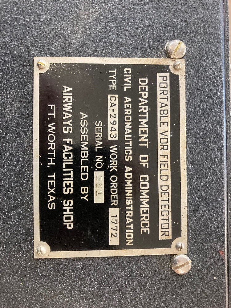 Portable VOR Field Detector (civil aeronautics admin)