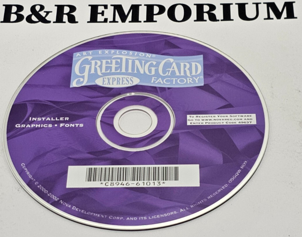 Art Explosion Greeting Card Factory Express (2002 NOVA Development) Used CD-ROM