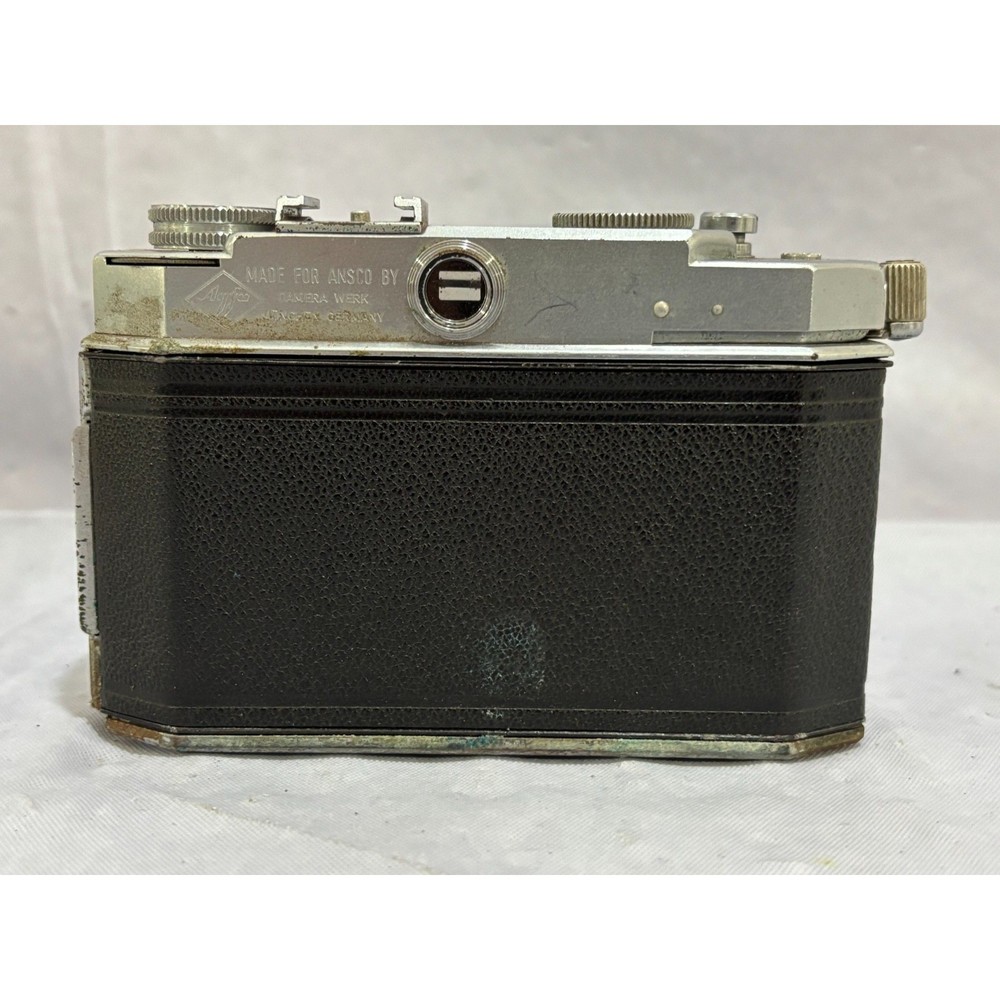 Ansco Karomat Rangefinder Camera w/ Synchro Compur Shutter & Leather Case AS IS