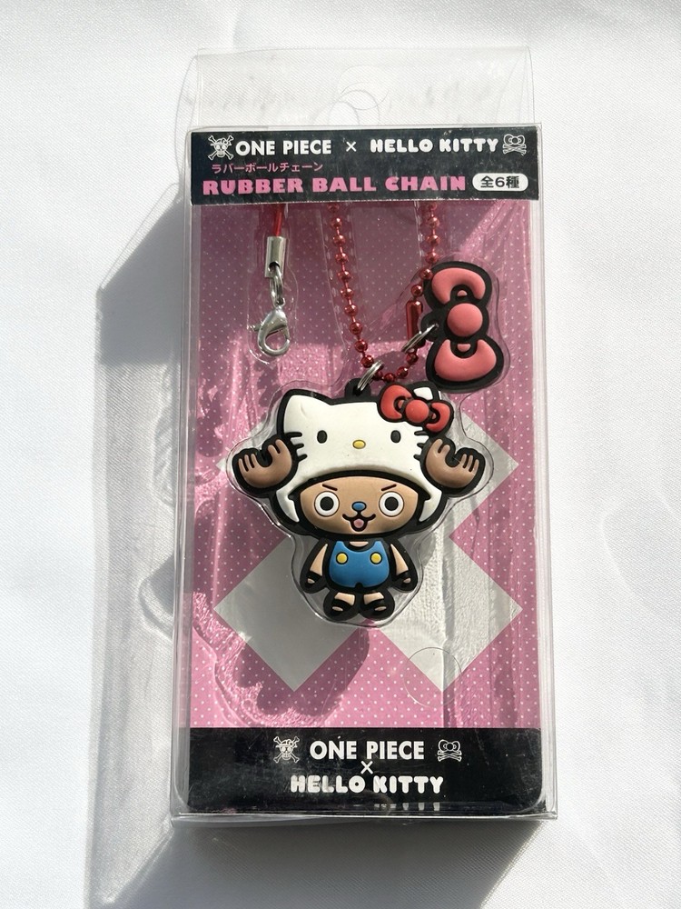 Hello Kitty x One Piece Rubber Ball Chain 4 Set unused