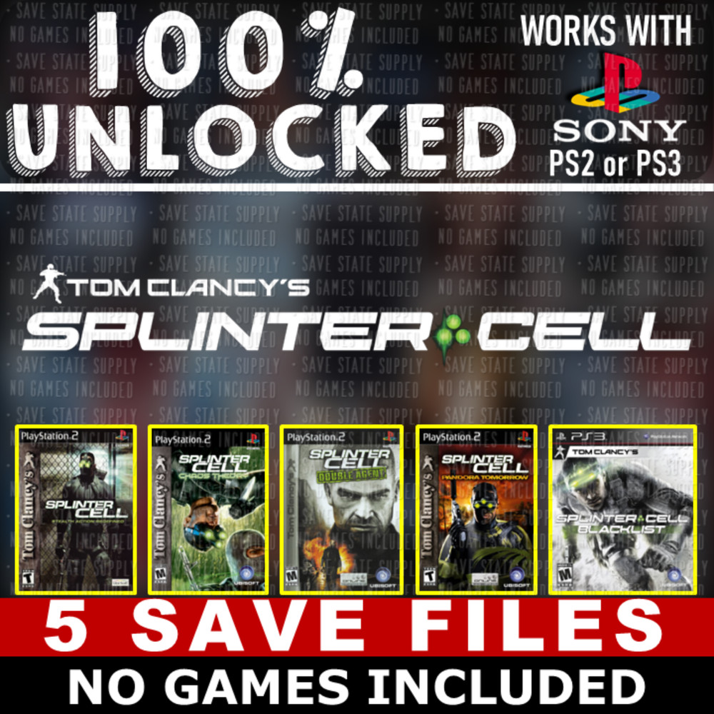 Splinter Cell Chaos Theory Pandora Tomorrow Double Agent PS2 PS3 Memory Card USB