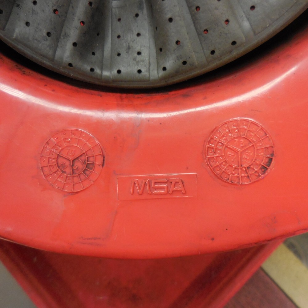 VINTAGE PLASTIC MSA RED FIRE CHIEFS HELMET