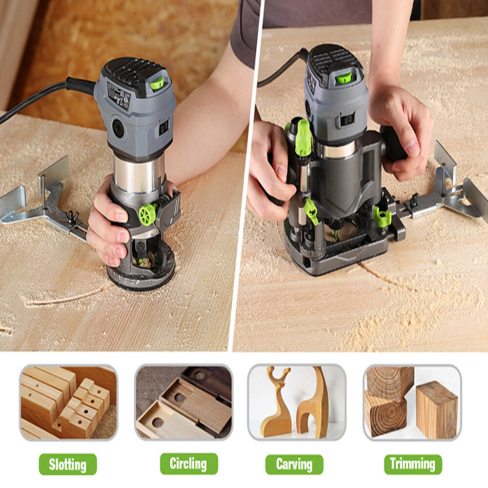 WORKPRO Compact Router Kit W/6 Variable Speeds 6.5Amp Corded Trimmer Router Tool