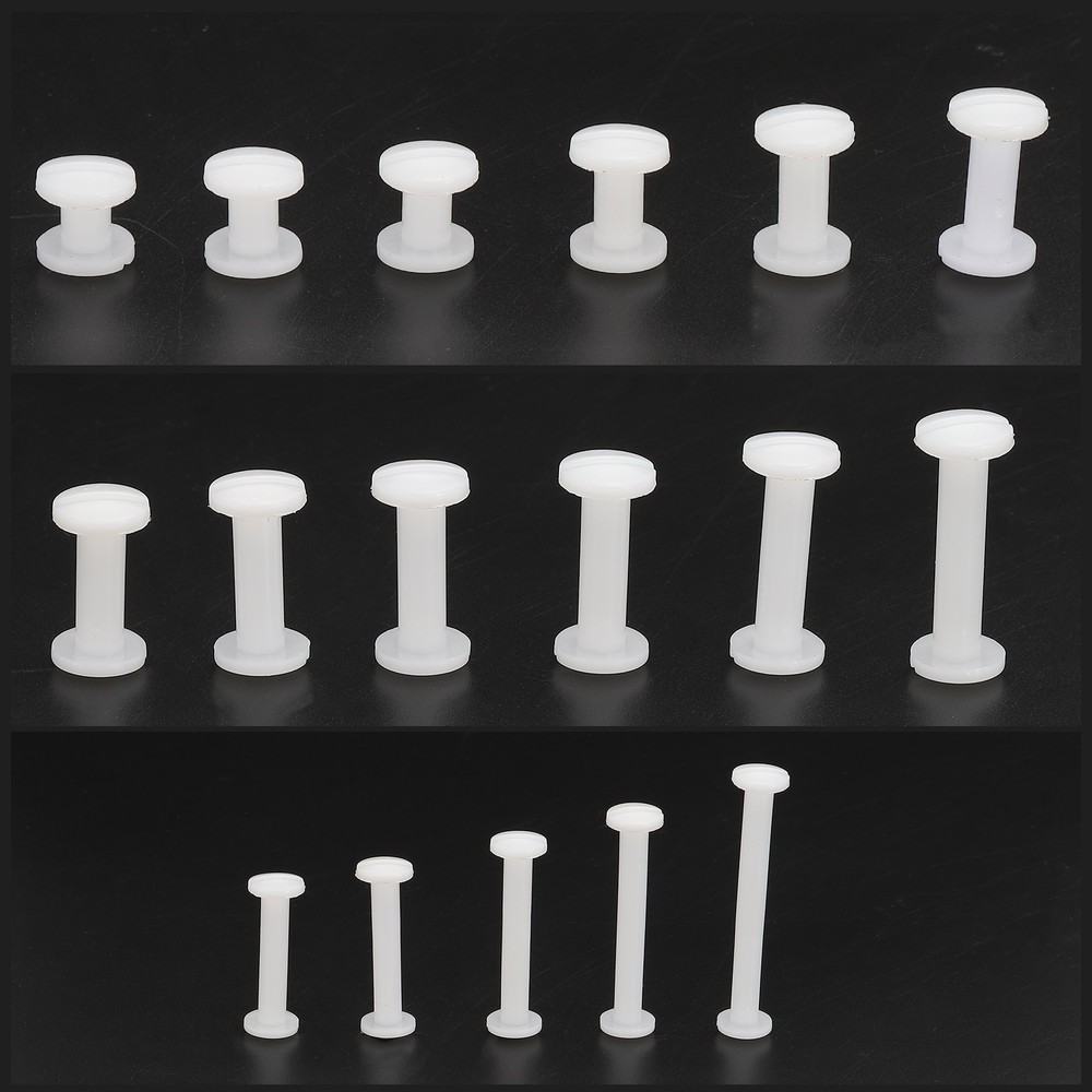 13mm Chicago Screws, 20 Sets Plastic Chicago Screw Slotted Binding Post