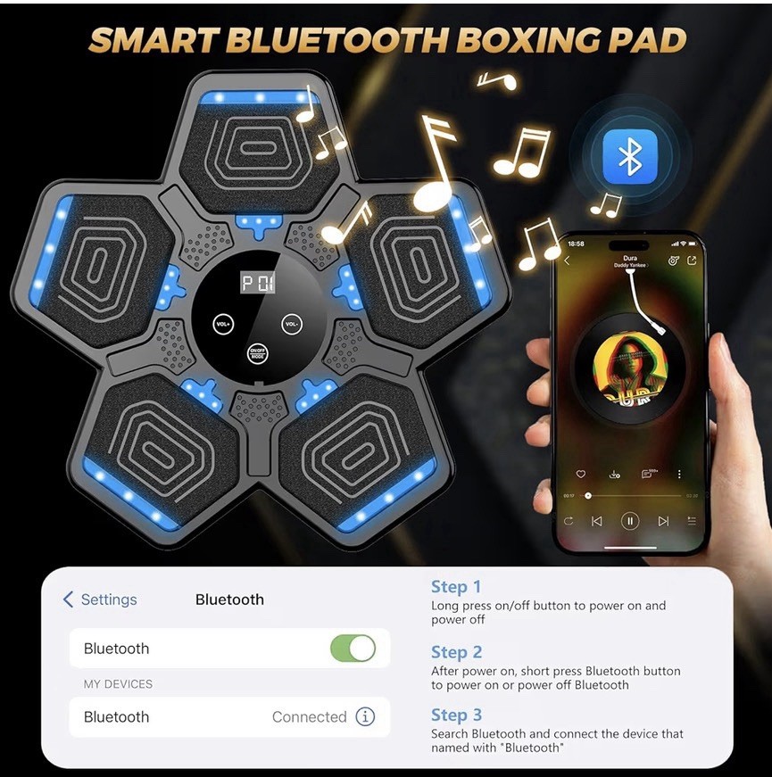 Smart Bluetooth Boxing Wall Pad 13.9 Inch LED Display Electronic Strike Target