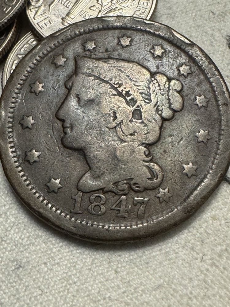 1847/7 Braided Hair Large Cent 7 Over 7