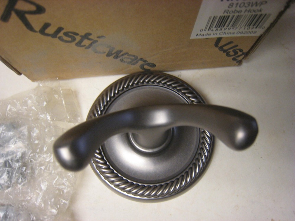 Rusticware (8103WP) RIVERSIDE ROBE HOOK WEATHERED PEWTER - Brand New in Box