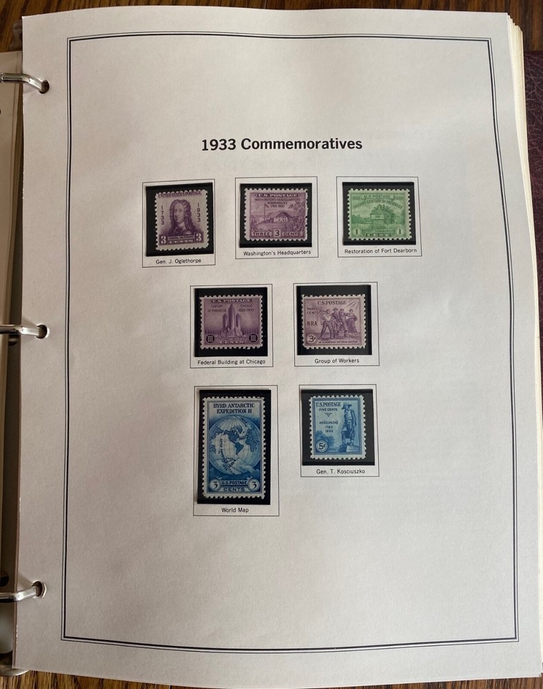 1893 - 1989 HERITAGE COLLECTION US COMMEMORATIVE STAMPS BINDER- WITH SOME STAMPS
