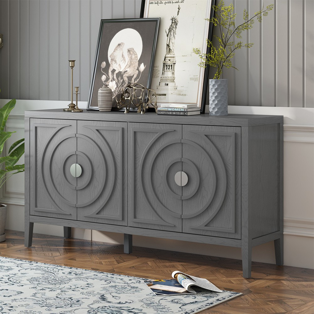 Sideboard Kitchen Buffet Storage Cabinet with 2 Door and Adjustable Shelves
