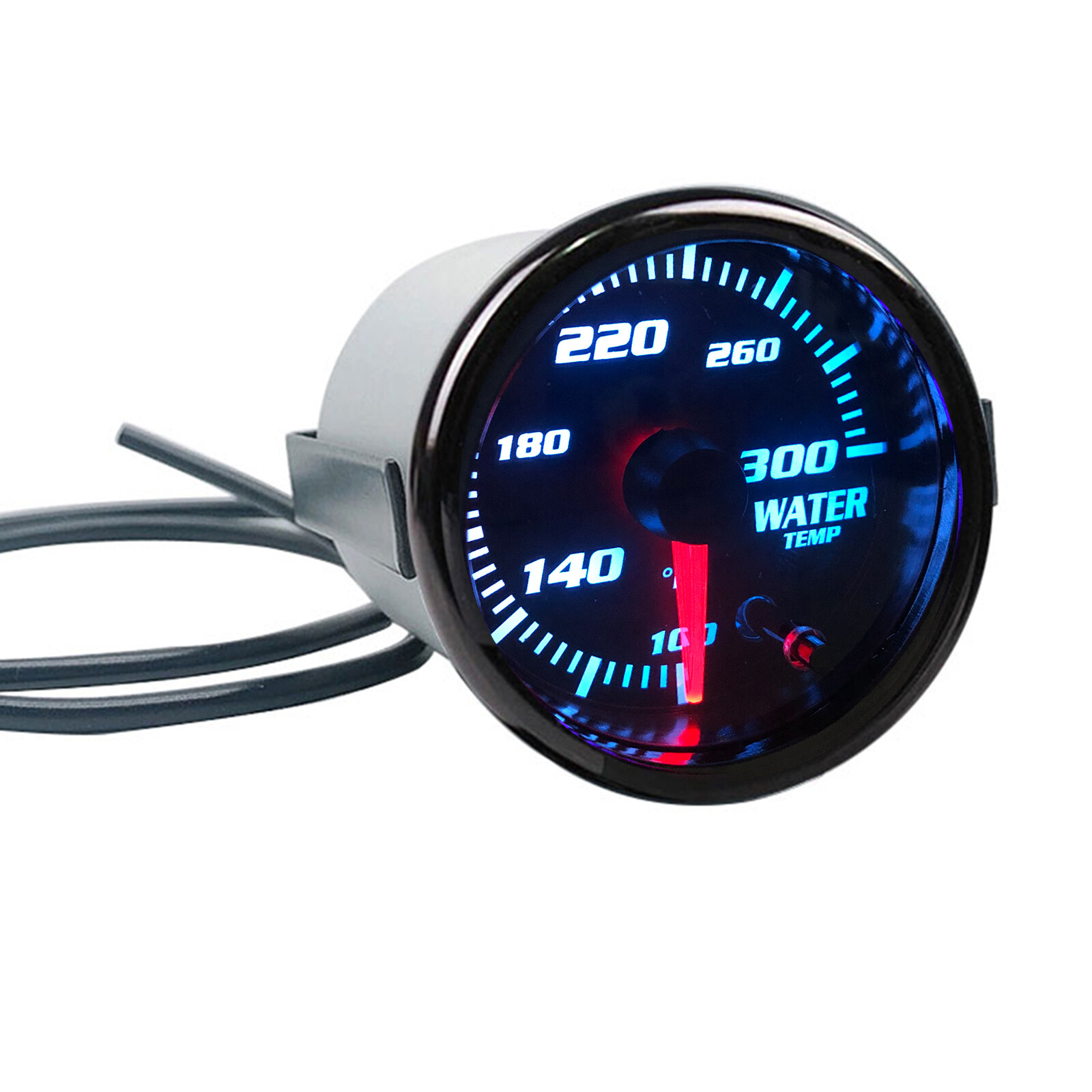 2''52mm Water Temp Gauge Meter W/ 1/8 NPT Temp Sensor 100-300℉ 7 Color LED