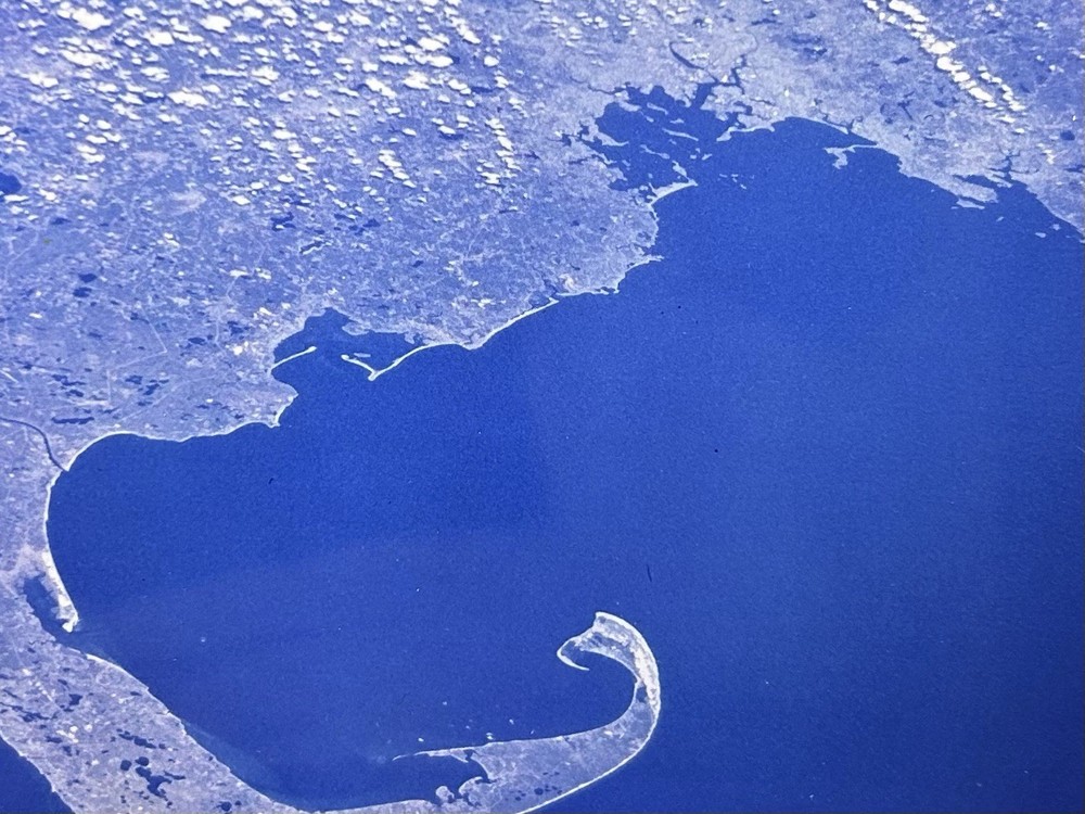 1981 NASA KSC Shuttle STS-1 Satellite View Cape Cod MA Presentation Transparency