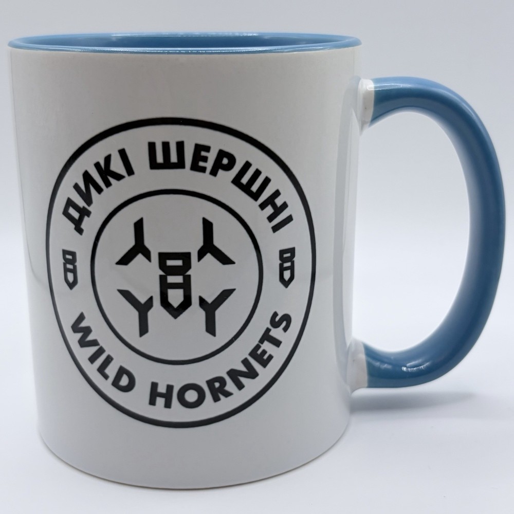 UKRAINIAN ATTACK DRONES - WILD HORNETS MUG - Blue/Yellow - 2 Sided