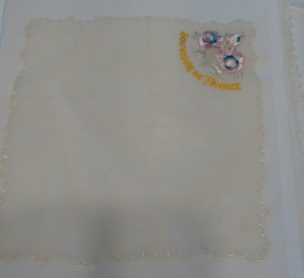 Vintage WWII Embroidered Hankerchief