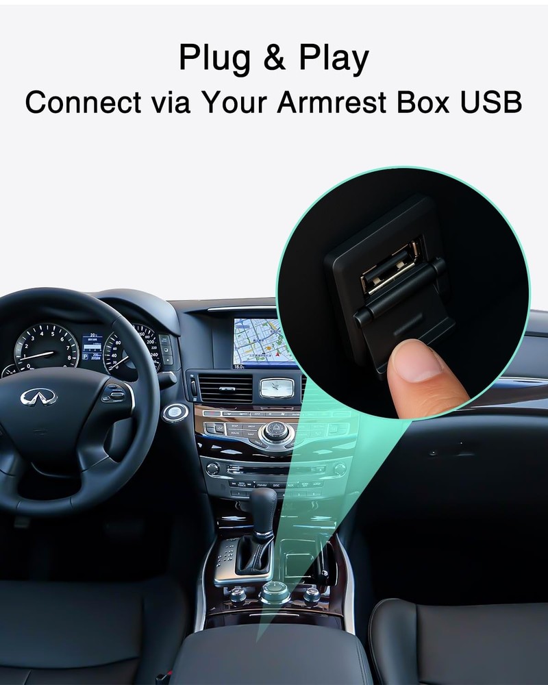 CHOOCL Bluetooth Car Adapter with USB Interface for Infiniti silver