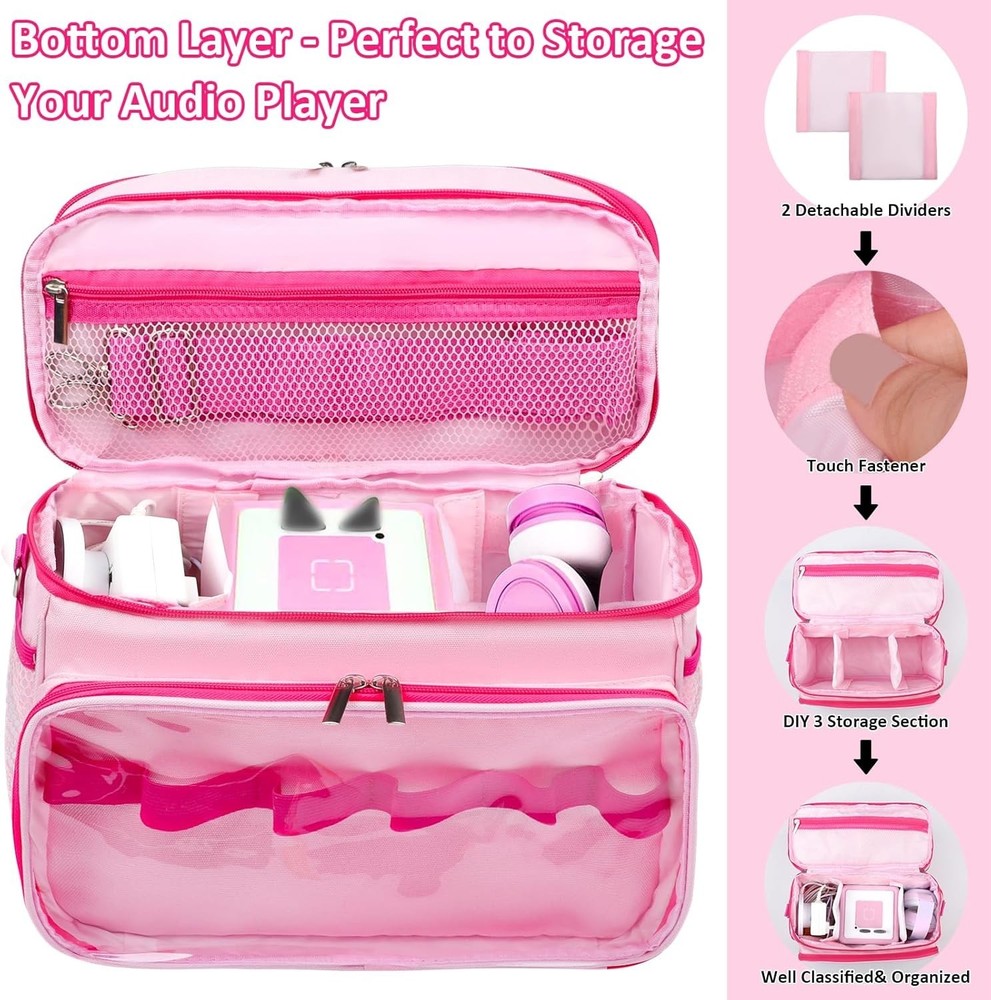 Carrying Case Compatible with Toniebox Starter Set, Double Layer Storage Bag ...