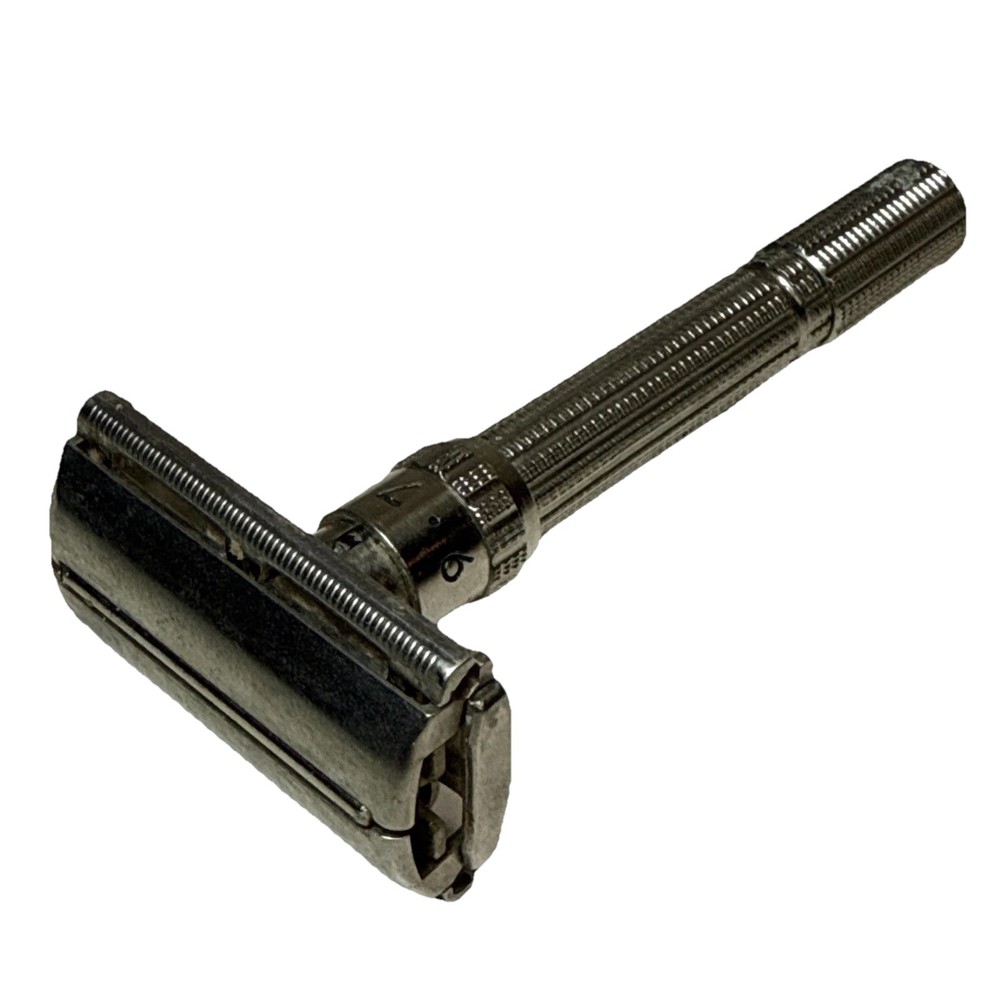 Antique Vintage 1966 Gillette Slim Adjustable Safety Razor