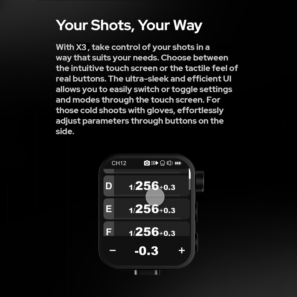 Godox X3S Wireless Flash Trigger AutoFlash OLED Touchscreen For Camera JSFK