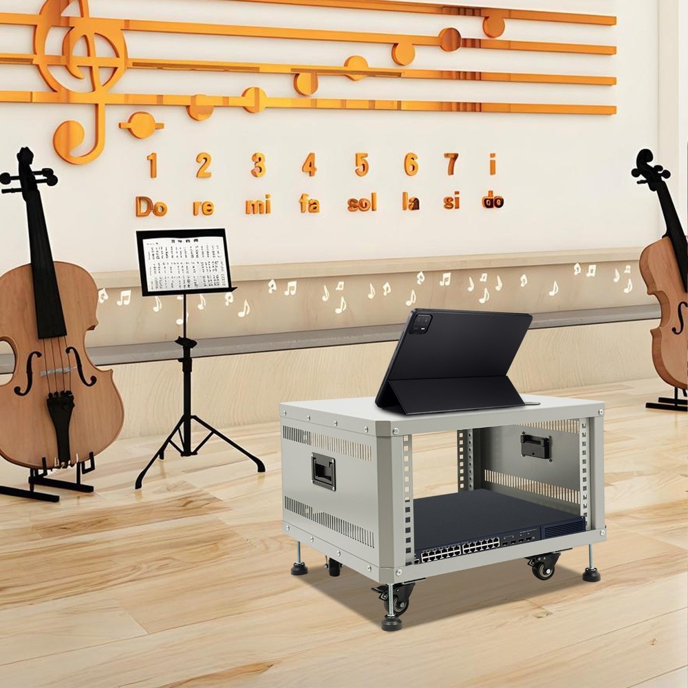 6U Audio Rack Stand Studio Rack Rectangle Audio Rack Audio Holder With Wheels