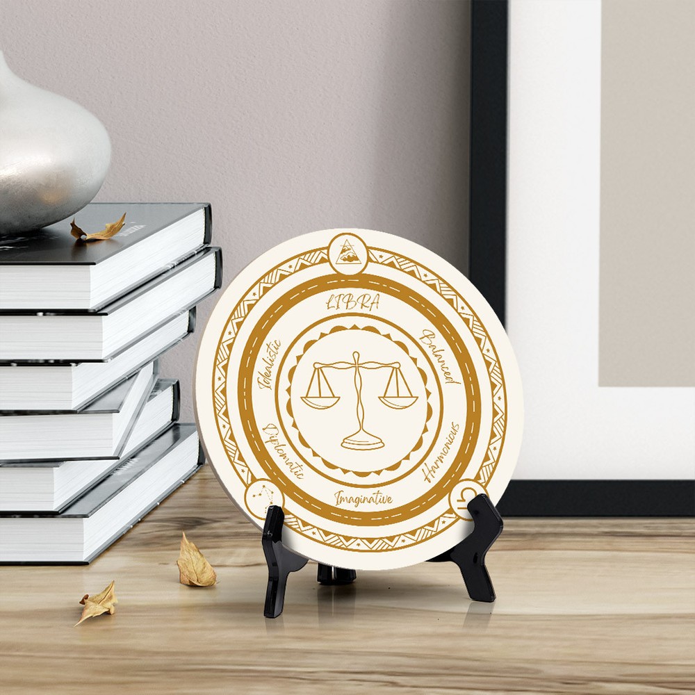 Libra Zodiac Circle Table Sign (5x5")
