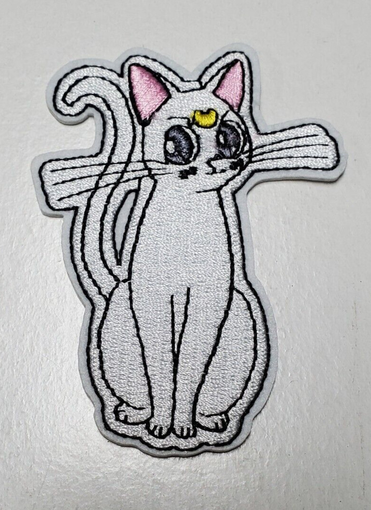 Sailor Moon White Cat Large  3" Embroidered  Patch- USA Mailed