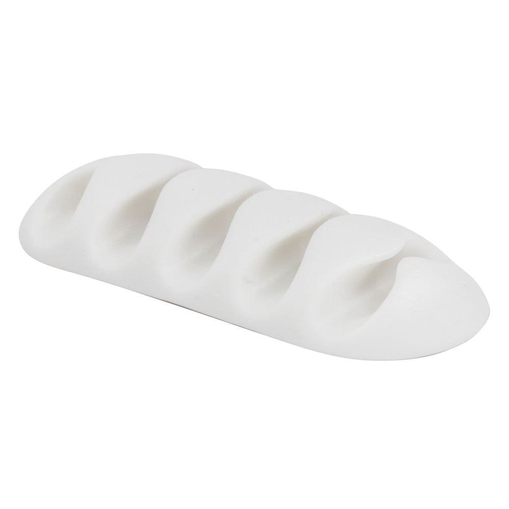 Rok Hardware Multipurpose Quintuple Cable Clip, Desktop Cable Organizer, White