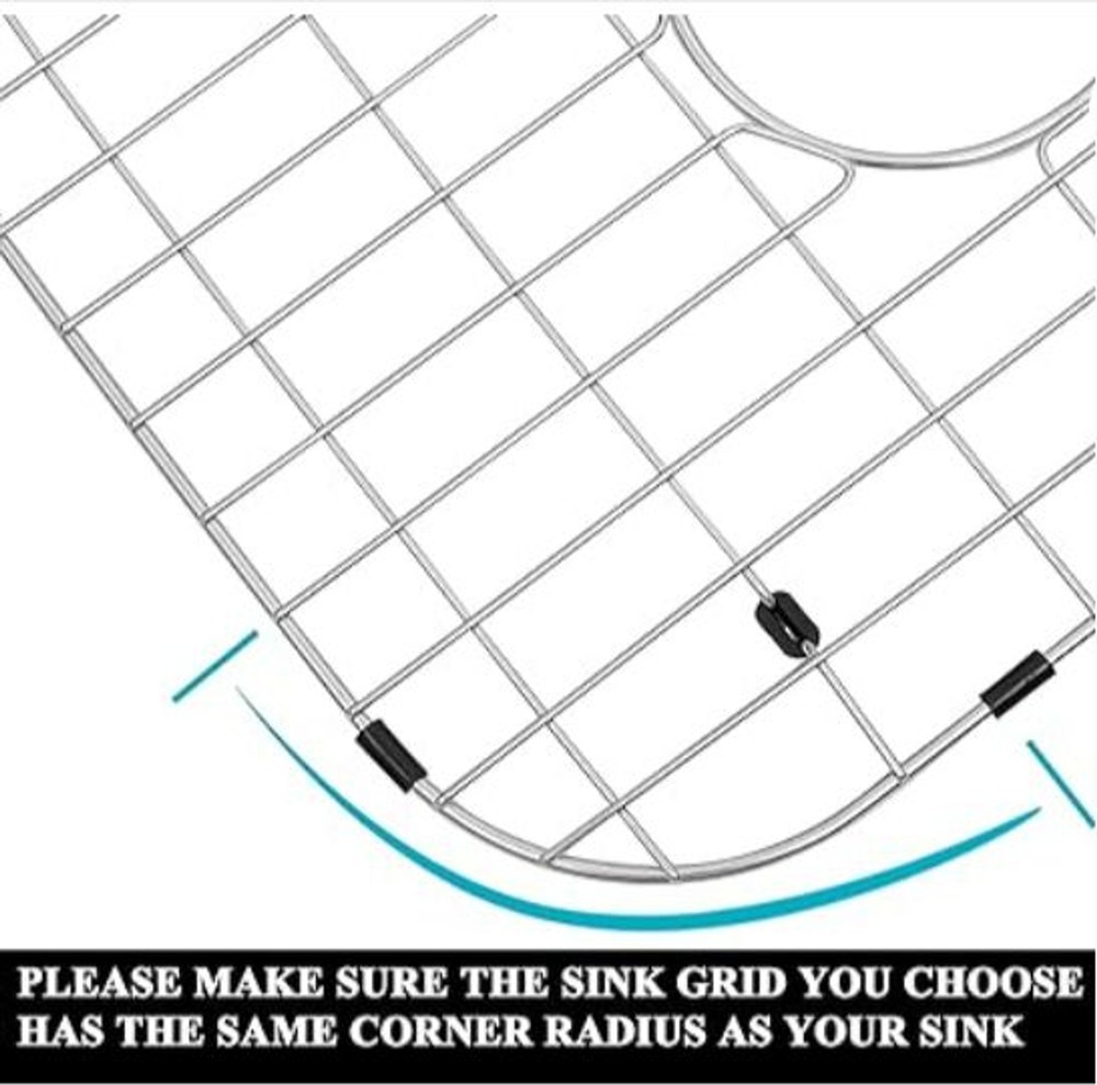 Sink Grid Sink Protectors, Kitchen Sink Grid Centered Drain with Corner Radius