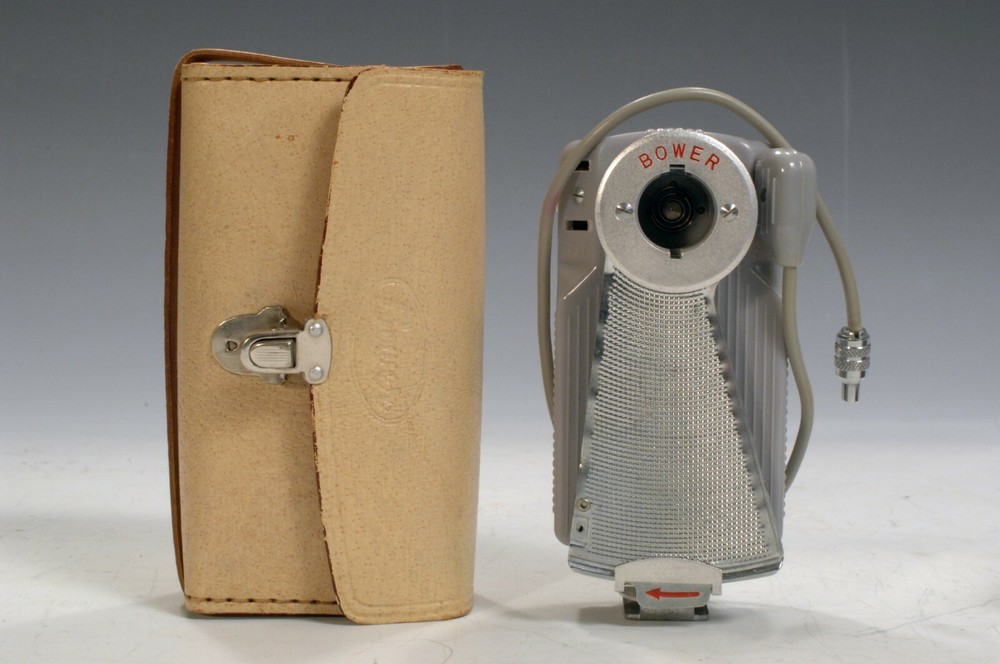 Vintage Silver Bower Flash Exposure (BCB-Type) with Leather Case Unused Japan