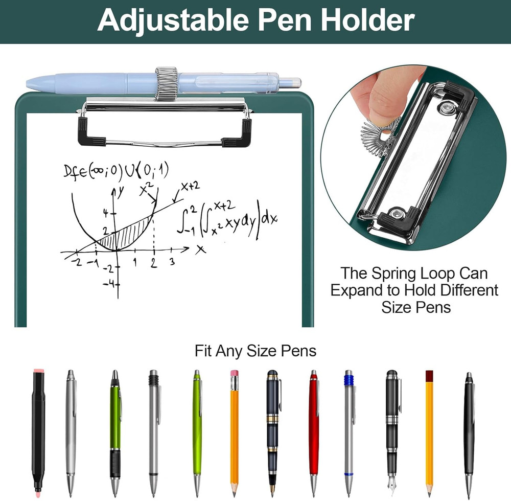 Small Clipboard with Storage, A5 Clipboards with Pen Holder, Mini Plastic Cli...