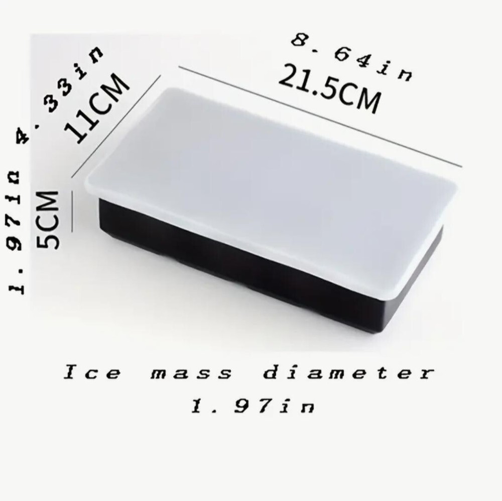 Large Ice Cube Mold 8 Tray w/ Lid Stackable Silicone Square Ice Cube Mold 1.97"