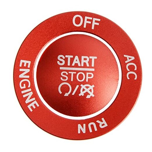 Engine Start Stop Button Cover Kit, One Click Push to Start Button Trim Red
