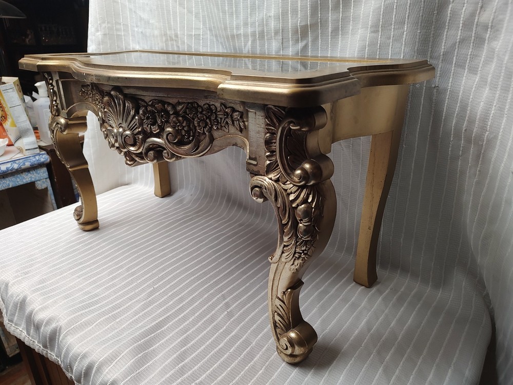 Hollywood Regency Accent Table Florentine/Scirocco Mirrored Top