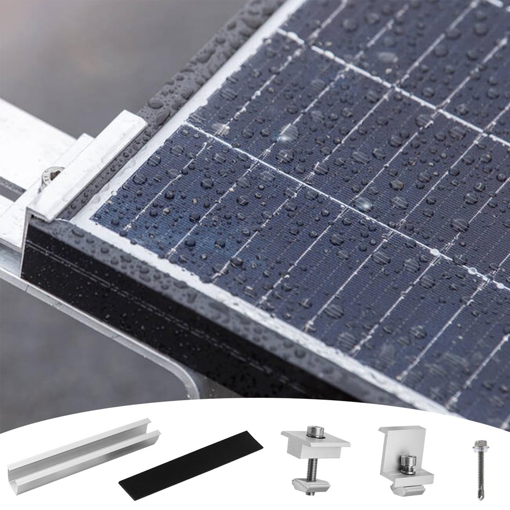 Solar Panel Bracket Kit, 6 Pcs Aluminium Mounting Rail 120mm, Solar Panel Mou...