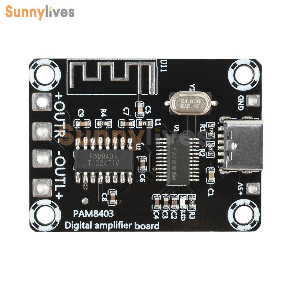 Type-C Mini PAM8403 Bluetooth Digital Power Amplifier Board 5W+5W For Class D