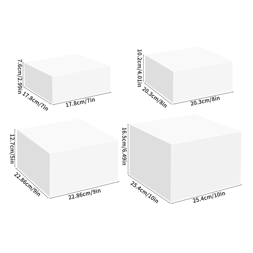 Acrylic Cube Display Risers, Nesting Buffet Food Risers for Table, Display St...