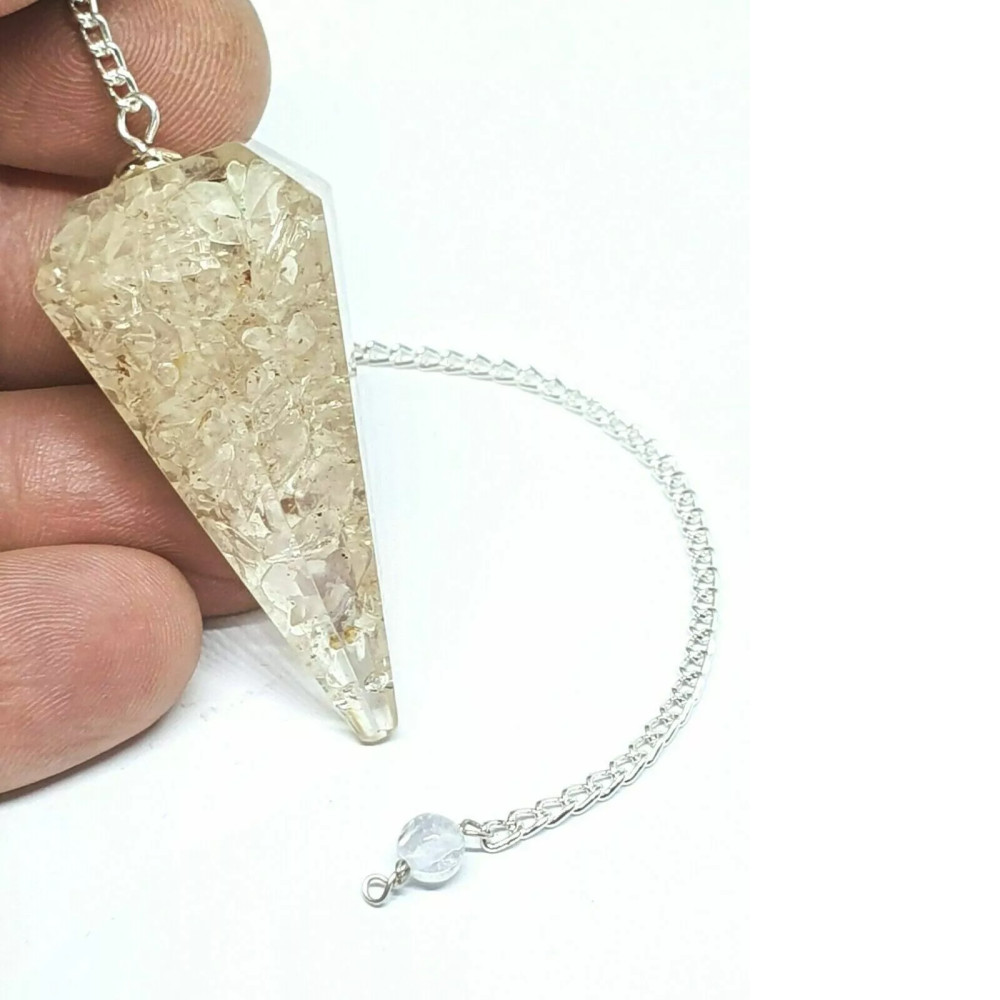 Quartz Pendulum Dowser Orgone Gemstone Crystal EMF Protection Dowsing Point
