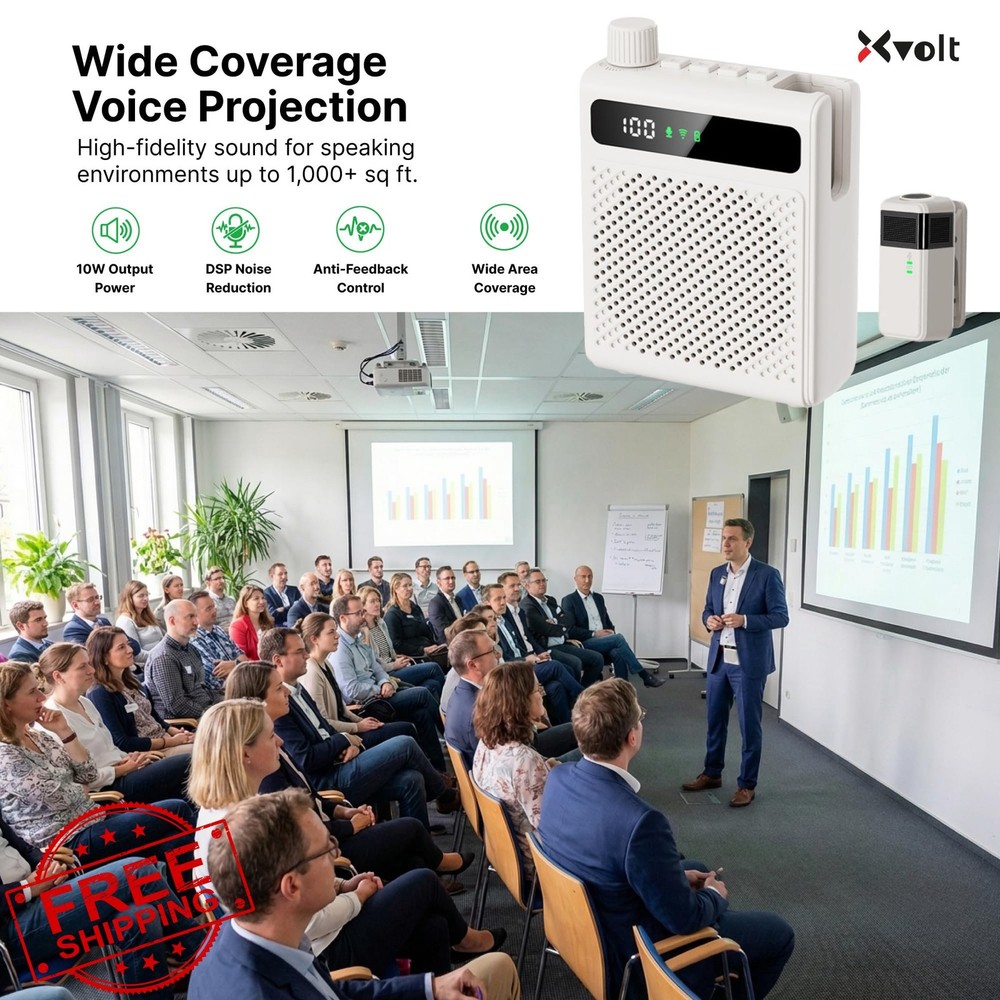 Xvolt Wireless Voice Amplifier 10W Bluetooth White Mic