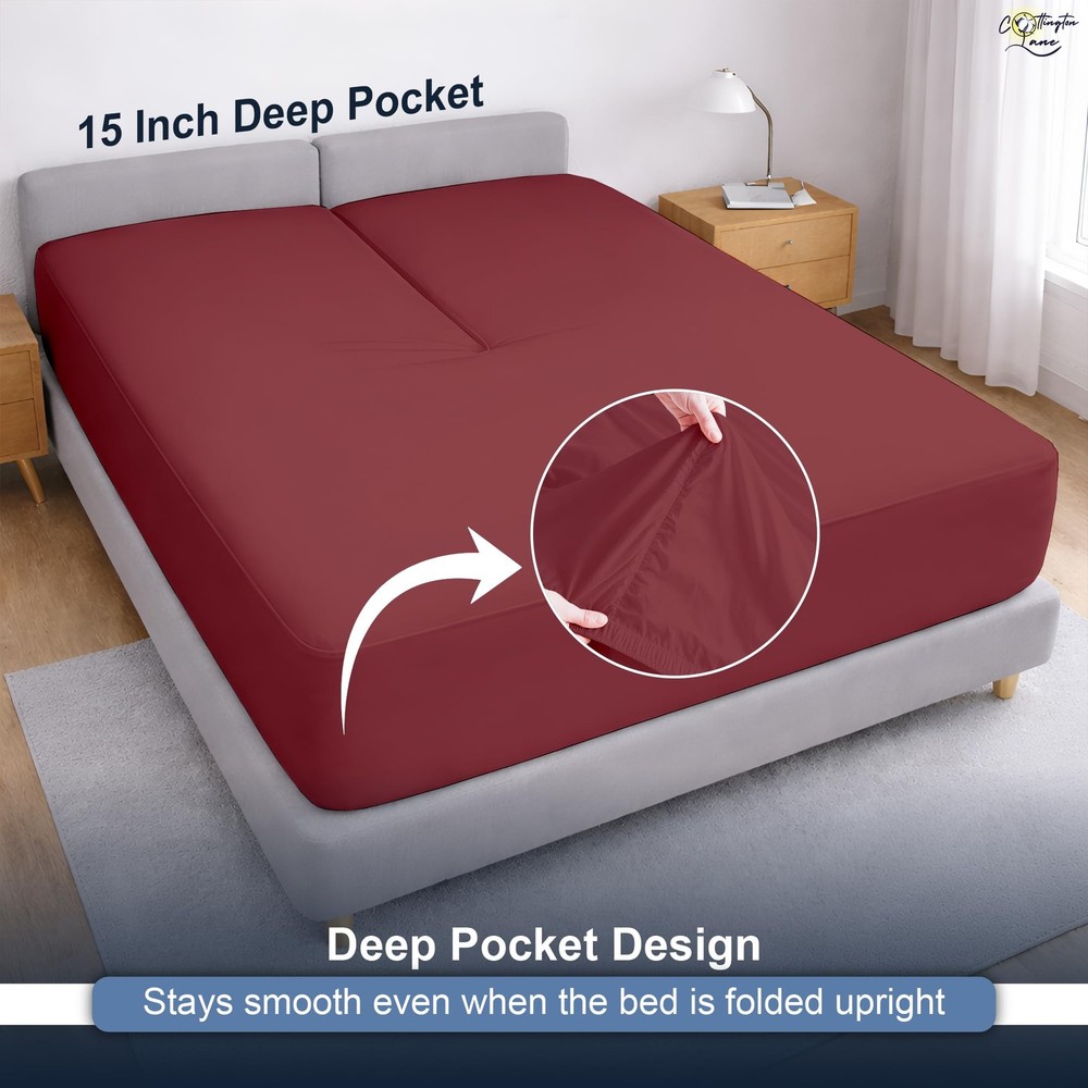 Split Head Flex King Fitted Sheet for Adjustable Beds, Premium Hotel Quality ...