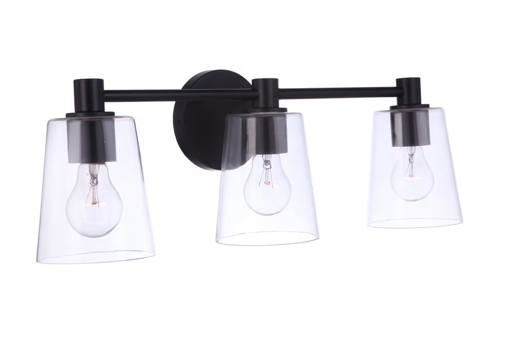 Emilio 3-Light Bathroom Vanity Light in Flat Black