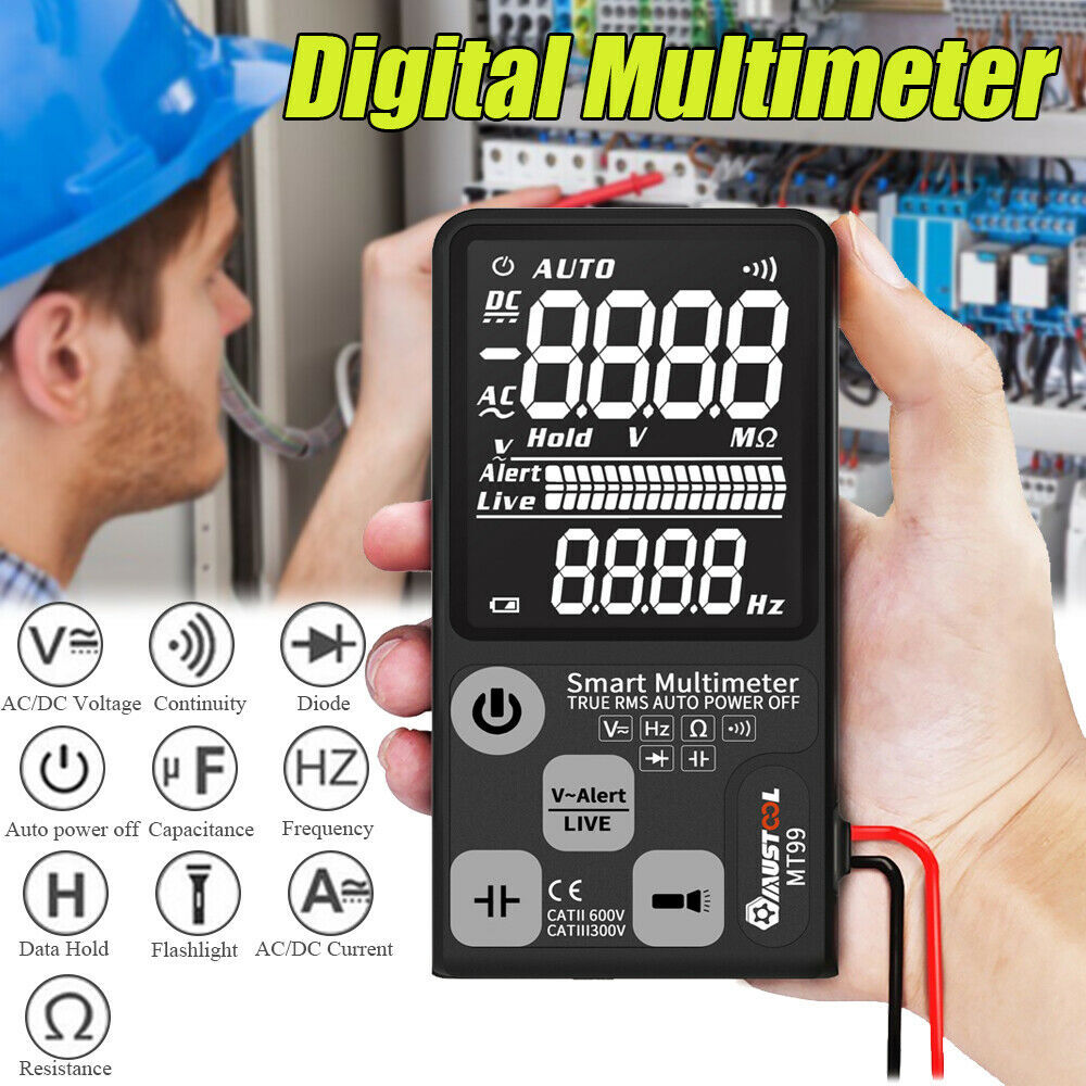 Auto True RMS 9999 Counts Smart Digital Multimeter AC/DC Volt Meter LCD Screen