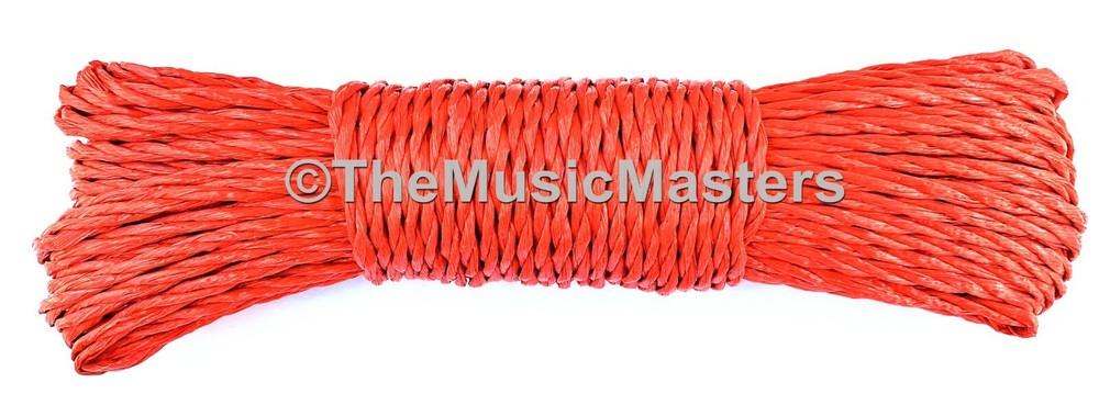 (2) Red 50ft Twisted Poly UTILITY ROPES Line Cargo Tie Downs Cord Twine String