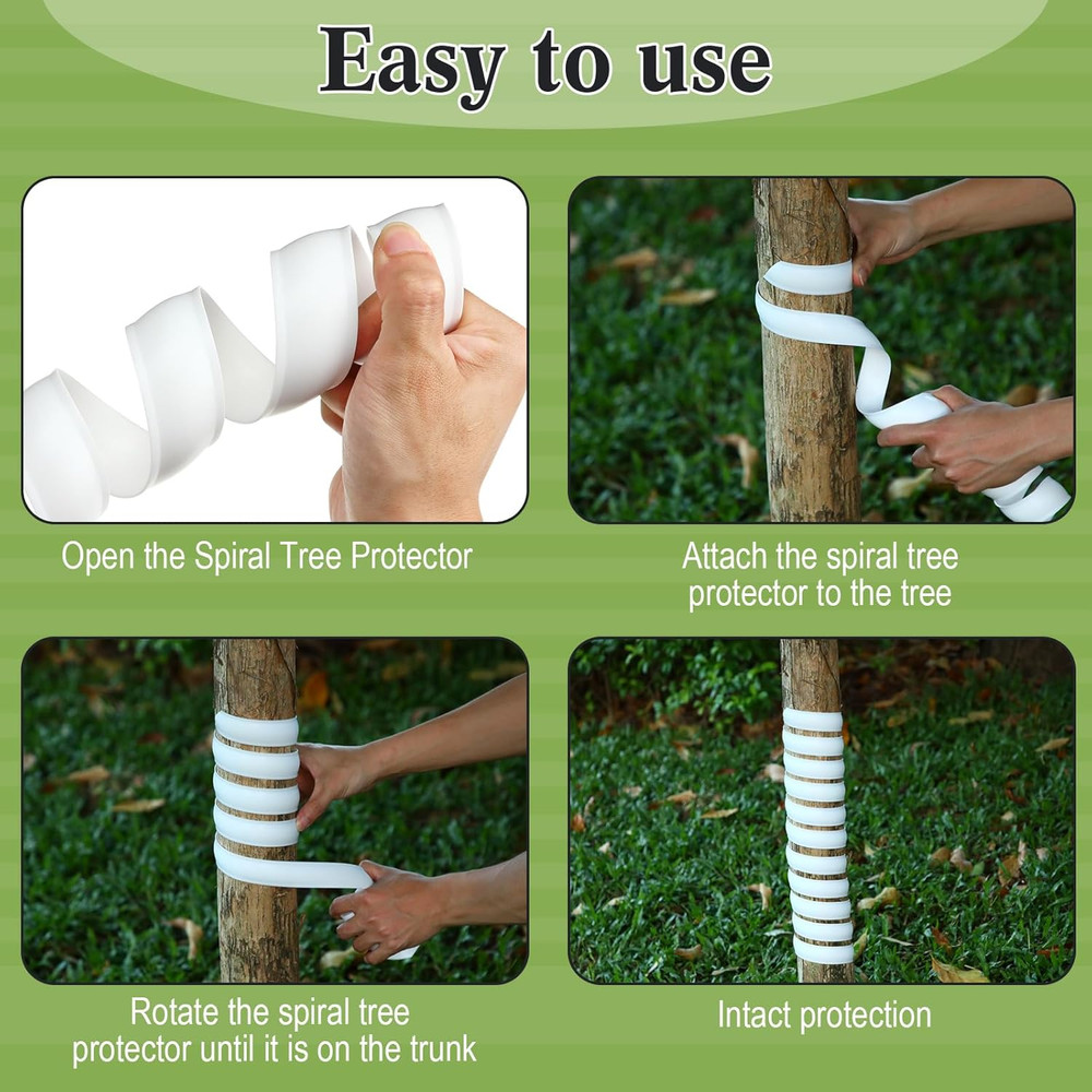 20 Pcs Tree Trunk Protector Plastic Spiral Trunk Tree Wrap Guard Bark Tube Prote