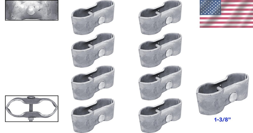 8 Pack Chain Link Panel Clamps for 1-3/8 Inch Pipe – Durable Kennel Solution